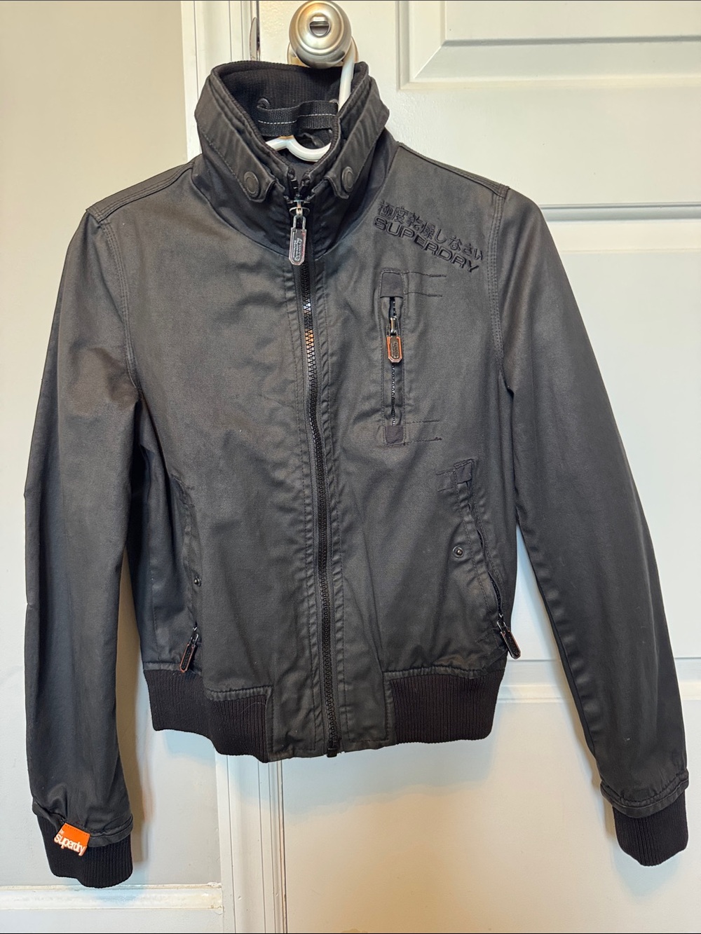 Superdry Black Women's Zip-Front Bomber Jacket